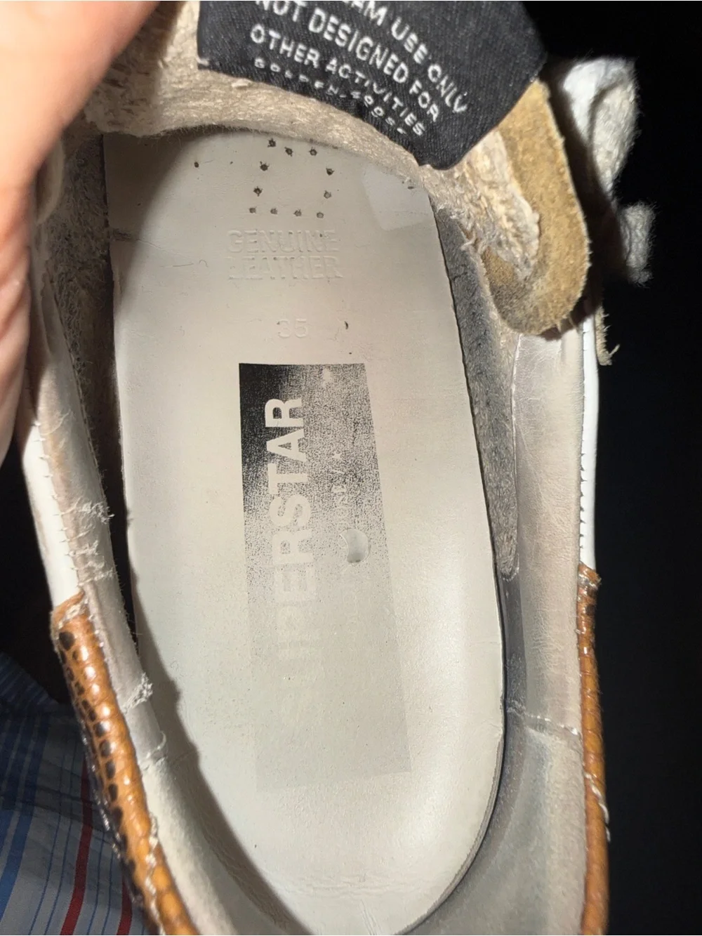 Golden goose size 35 Women's Super-Star with gold sparkle foxing $640